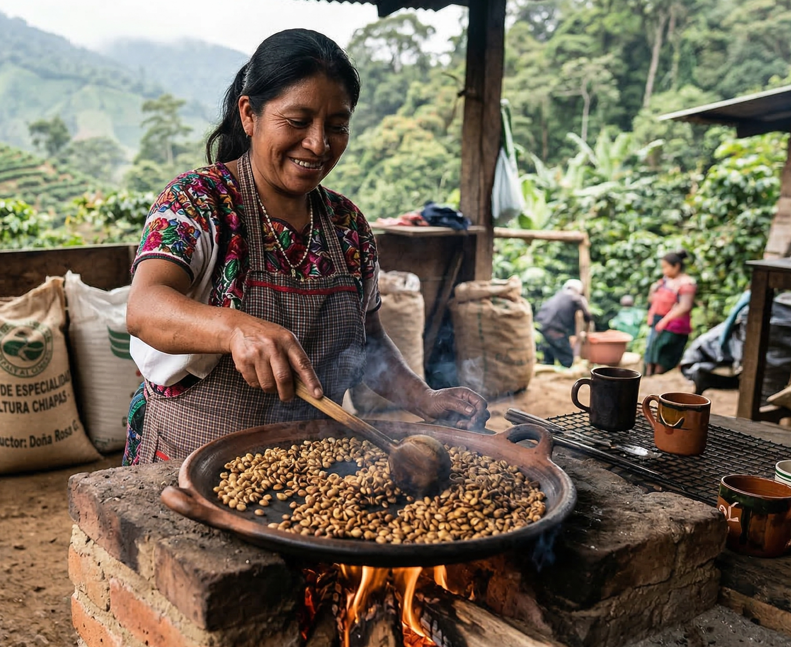 tostado de cafe en chiapas de forma artesanal